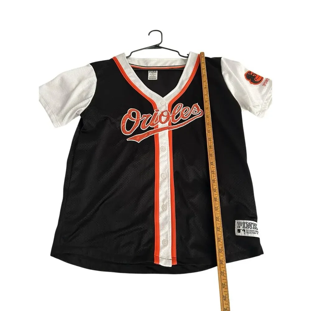 Baltimore Orioles MLB PINK by Victoria's Secret Black Jersey Women's Large Rare